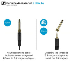 Audio Cable for HD 500 Series, 1.8 m w/ 3.5 mm Jack